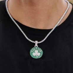 Boston Celtics Pendant In White Gold