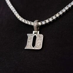 Duke Blue Devils Iron D Pendant - White Gold
