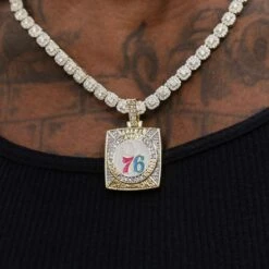 Philadelphia 76ers Championship Pendant - Yellow Gold