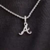 Atlanta Braves Micro Pendant In White Gold