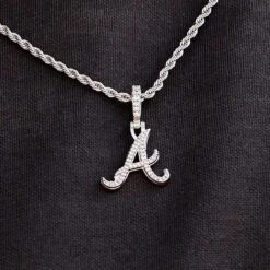 Atlanta Braves Micro Pendant In White Gold