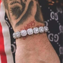 Clustered Tennis Bracelet In White Gold