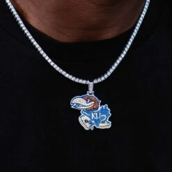 Kansas Jayhawks Pendant - White Gold