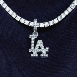 Los Angeles Dodgers Micro Pendant In White Gold