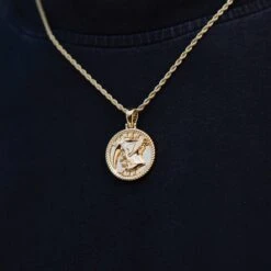 18k Vermeil Memento Mori Coin Pendant
