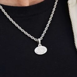 San Francisco 49ers Micro Logo Pendant - White Gold