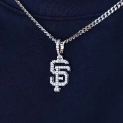 San Francisco Giants Micro Pendant In White Gold