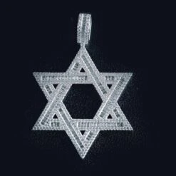 Star Of David Pendant In White Gold