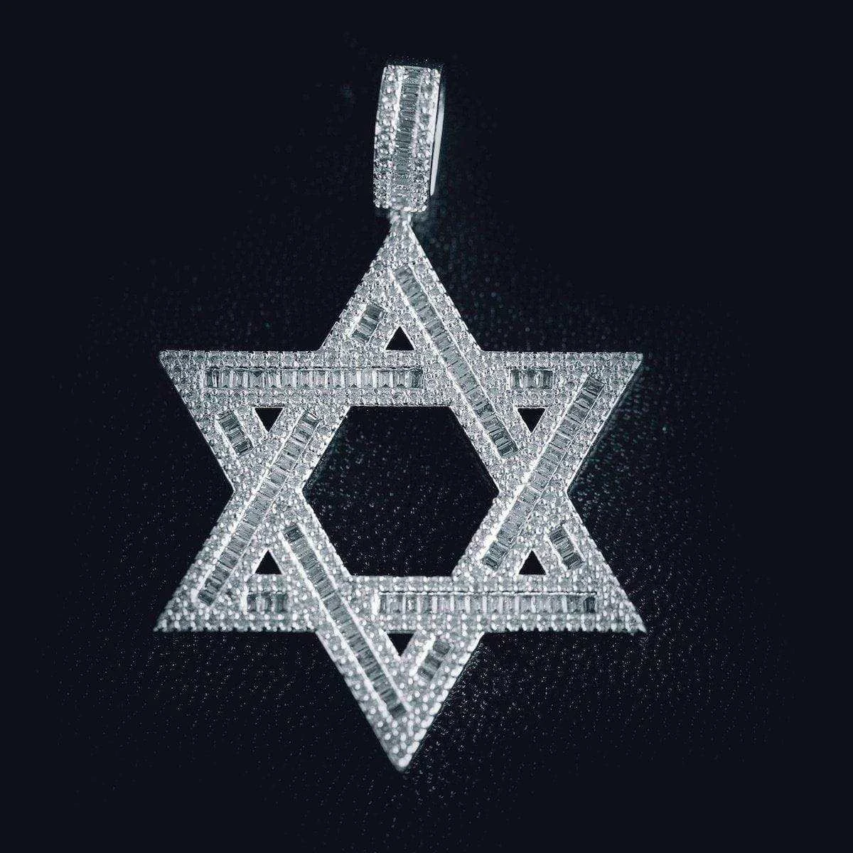 Star Of David Pendant In White Gold