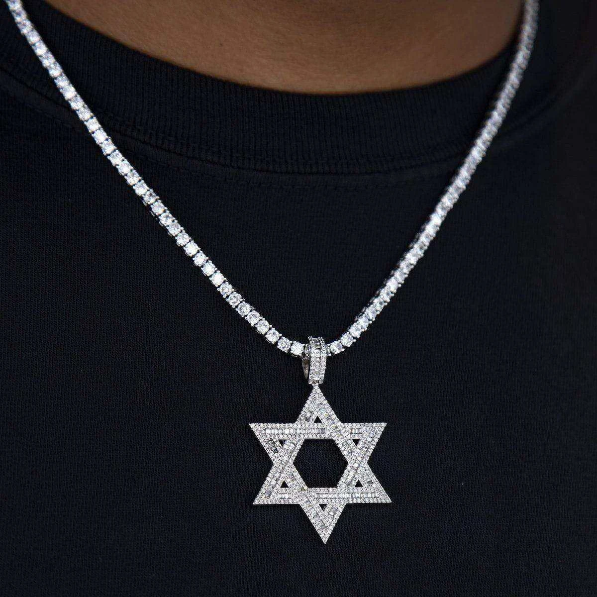 Star Of David Pendant In White Gold - Image 2