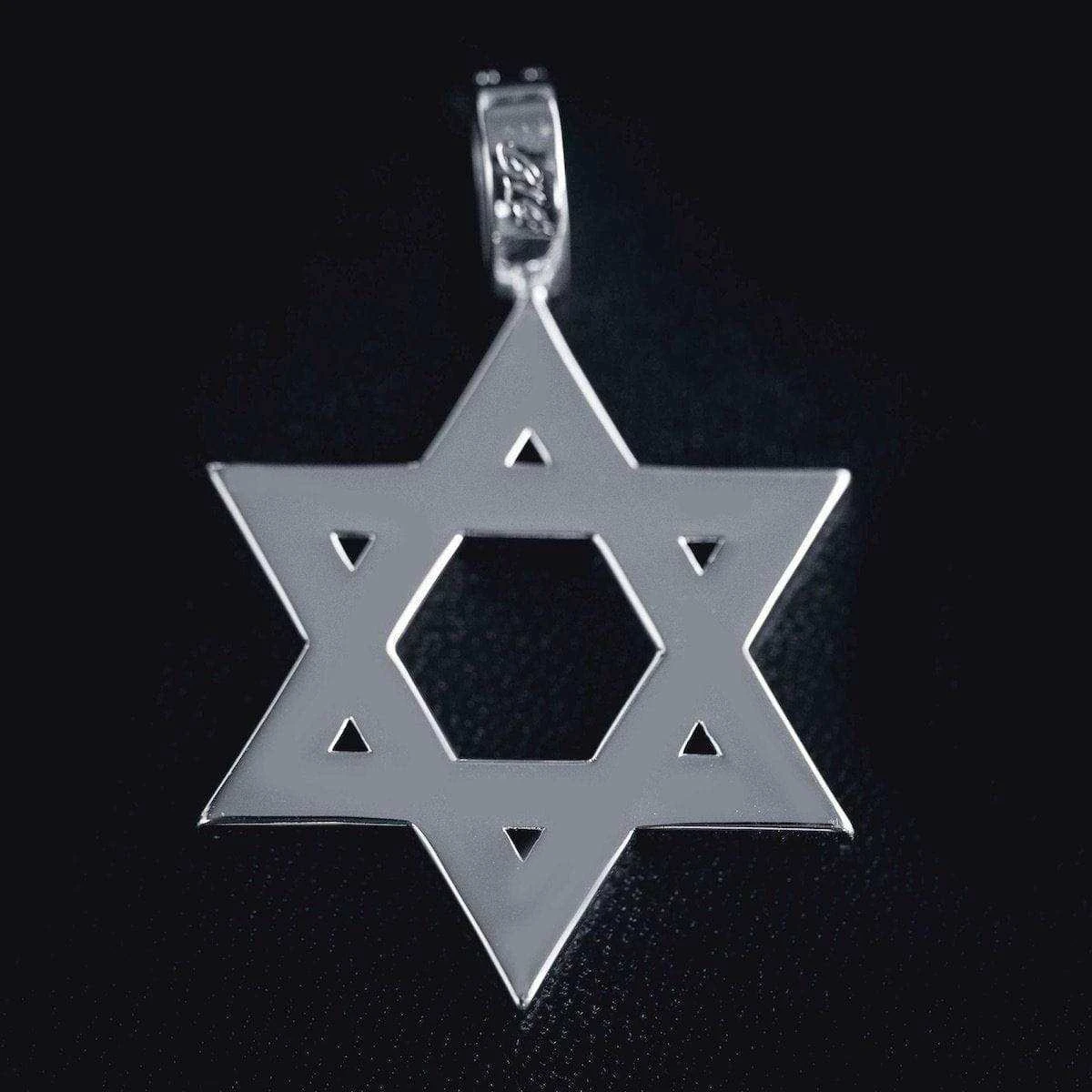 Star Of David Pendant In White Gold - Image 5