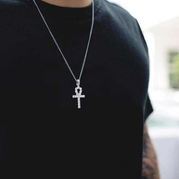 White Gold Ankh Cross - Image 3